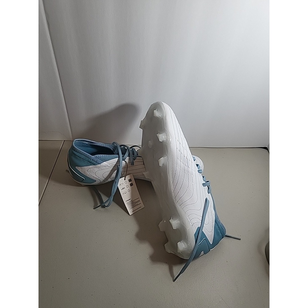 Adidas Predator Accuracy.3 FG White Blue Soccer Cleats FZ6281, Men's Size 13 - Picture 6 of 9